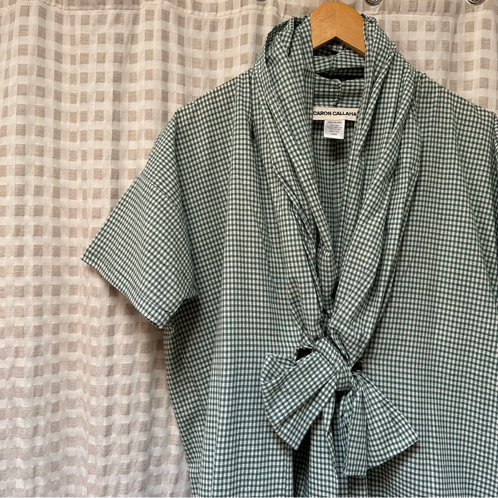 Caron Callahan Julien dress in Kelly Green gingham 🤍 - Picture 4 of 6